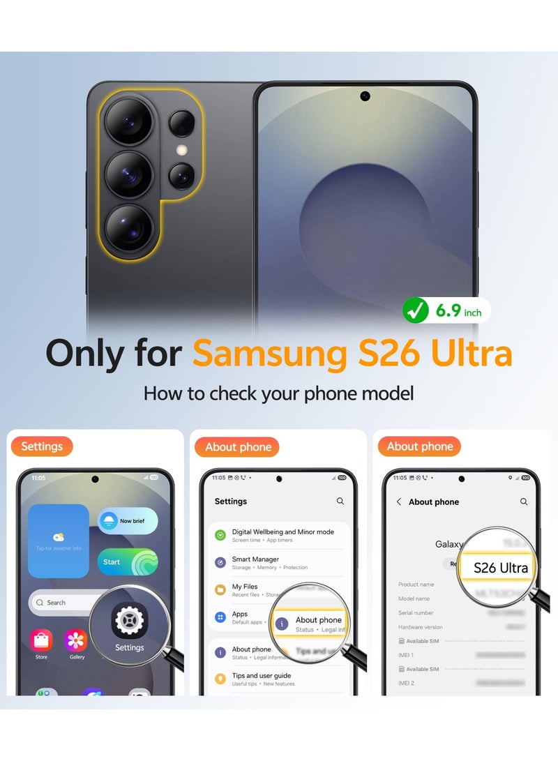 ChicVibe Designed for Samsung Galaxy S26 Ultra Case (2026), Full Camera Protection, Compatible with Magsafe, Translucent Matte Back Protective Phone Cover, Slim Thin Full Protection Phone Case Cover for Galaxy S26 Ultra, Black - Image 2